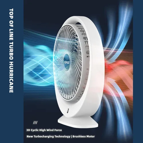 Miniatura 5 de Chchmu Ventilador de escritorio USB de 8 pulgadas, ventiladores de mesa de escritorio de 3 velocidades, ventilador silencioso personal con fuerte