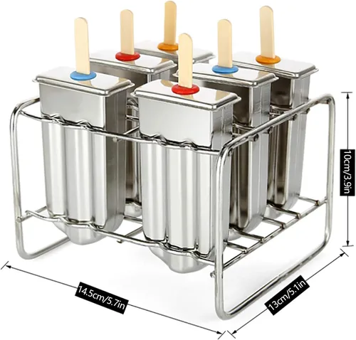 Miniatura 4 de 6 moldes de acero inoxidable para helados, moldes de paletas de acero inoxidable, moldes comerciales para helados, moldes para paletas de hielo