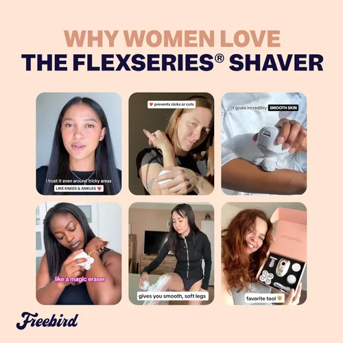 Miniatura 8 de Freebird FlexSeries Maquinilla de Afeitar Eléctrica para Mujeres - Piernas Suaves como Seda, Vello Corporal y Afeitadora Púbica - para Área Privada