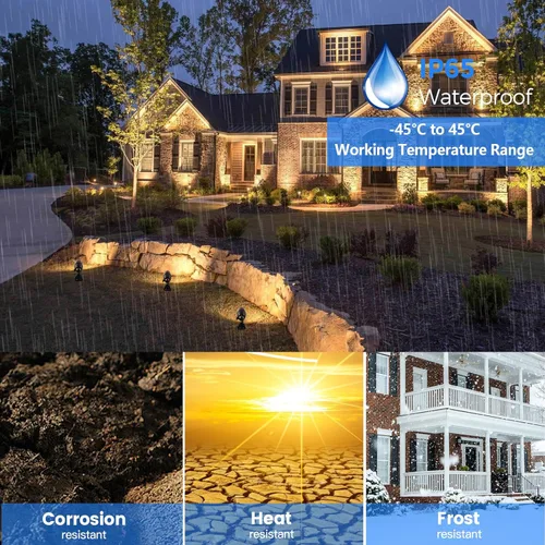 Miniatura 6 de Gardencoin Focos de paisaje de latón macizo para exterior, 12V luz de foco LED de bajo voltaje impermeable de servicio pesado para iluminación