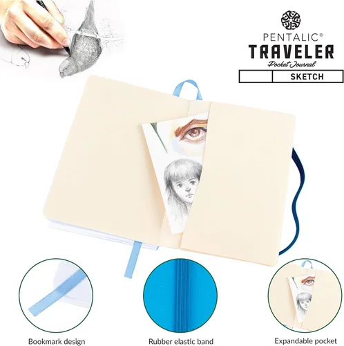 Miniatura 4 de Cuaderno de bocetos Travelers Dot Grid Pentalic Art, libre de ácidos