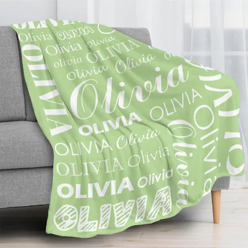 Miniatura 5 de Manta personalizada con nombre para niños y adultos, manta de franela personalizada con nombre