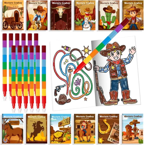 Miniatura 30 de BenLouis 24 mini libros para colorear del espacio exterior para niños con 24 crayones apilables, regalos de fiesta de astronautas, libros