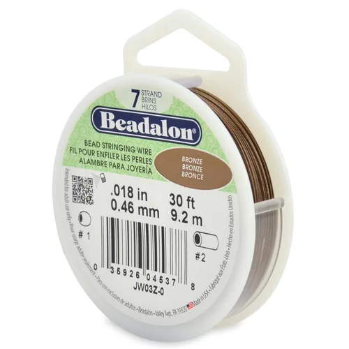 Miniatura 34 de Beadalon Alambre de cuentas de acero inoxidable de 7 hebras, alambre flexible y duradero para hacer joyas, ideal para collares y pulseras, Dorado