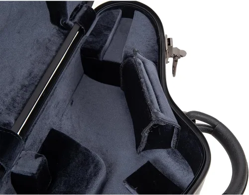 Miniatura 6 de Crossrock Pro-Grade - Estuche curvo para saxofón soprano Negro brillante, cerradura TSA, protección de élite, correas de mochila desmontables