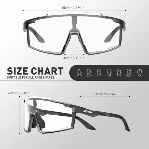 Miniatura 5 de SCVCN Gafas de sol de ciclismo fotocromáticas deportivas para hombres y mujeres, gafas de montaña MTB, protección UV, conducción y correr 1