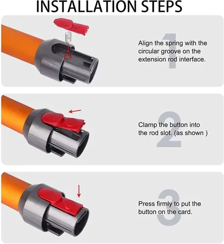 Miniatura 7 de 2 piezas de pestaña de cierre de clip para cabezal limpiador, piezas de repuesto para aspiradora Dyson V7 V8 V10 V11 V15, botón de tubo de 2 pzas