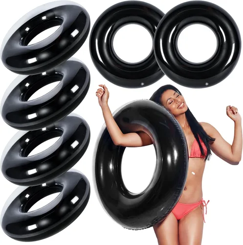 Miniatura 25 de JellyArch 6 piezas de flotadores inflables para piscina de 28 pulgadas, tubo de natación a granel para adultos, flotadores de piscina
