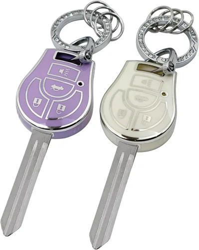 Miniatura 10 de 2 fundas para llavero BMW con llavero de TPU suave, compatible con BMW Serie 7 2023 2024 740 760i I5 I7 IX X1 X5 X6 X7 XM (morado blanco)