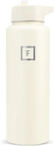 Miniatura 45 de IRON °FLASK Frasco de hidratación para acampar y senderismo con pajilla, botella de agua deportiva de acero inoxidable con aislamiento de boca Dark