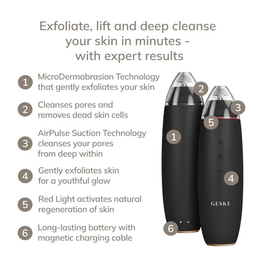 Miniatura 2 de GESKE SmartAppGuided™ MicroDermabrasion Blackhead Remover 7 en 1 Removedor de puntos negros Limpiador eléctrico de poros Innovadora taza