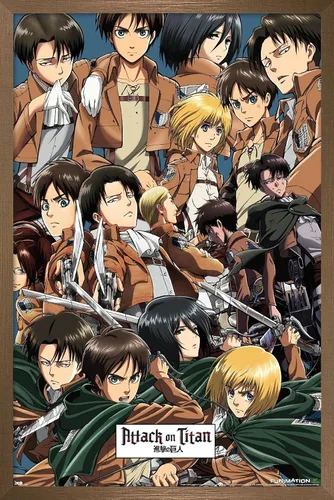 Miniatura 16 de Trends International Attack on Titan - Póster de pared, 22.375 x 34 pulgadas, póster y paquete de montaje Versión con marco negro