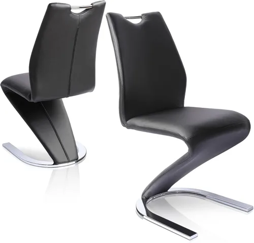 Miniatura 11 de HIPIHOM Juego de 2 sillas de comedor Sirena, sillas modernas de cocina y comedor sin brazos tapizadas en cuero PU con asiento de almohadón y patas
