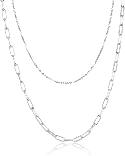 Miniatura 10 de Collares en capas para mujer, chapados en plata, delicada cuerda torcida de serpiente, delicado collar en capas, gargantilla de diferentes
