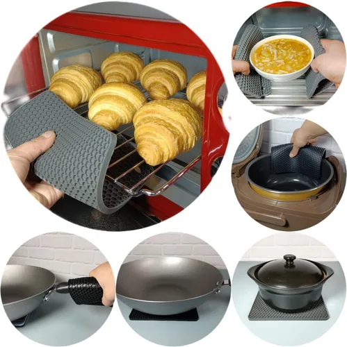 Miniatura 4 de Juego de salvamanteles de silicona, almohadillas calientes y salvamanteles para platos calientes, ollas y sartenes, almohadillas calientes