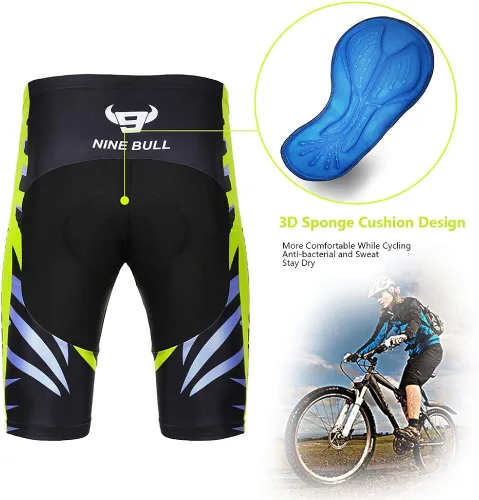 Miniatura 5 de Conjunto de camiseta de ciclismo para hombre, camiseta reflectante de secado rápido y pantalones cortos de ciclismo acolchados 3D, M
