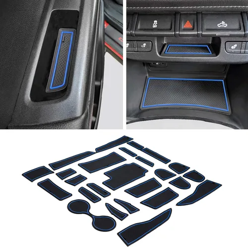 Miniatura 11 de JDMCAR Compatible con Accesorios para Chevy Colorado/GMC Canyon 2015-2022 Juego de Insertos Premium para Portavasos, Consola y Bolsillos de Puerta