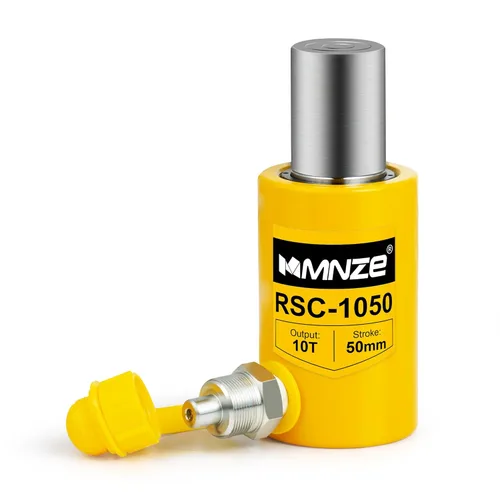 Gato Cilindro Hidráulico de 10T 50mm/2" de Carrera Porta Power Ram Jack Cilindro de Elevación de Acción Simple Se Retrae Automáticamente para
