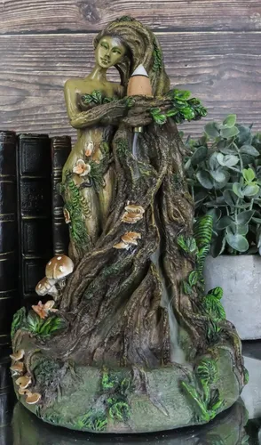 Miniatura 9 de Ebros Gift Whispering Forest Celta Greenman Árbol Mujer Gaia Ent Retorno Incienso Cono Quemador Aroma Aroma Estatuilla Diosa Cuernos Árbol
