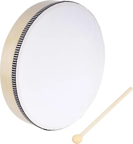 Miniatura 4 de Nydotd 3 piezas de tambor de mano de percusión de madera con barra de tambor de 12 pulgadas, 10 pulgadas, 8 pulgadas, instrumentos de percusión