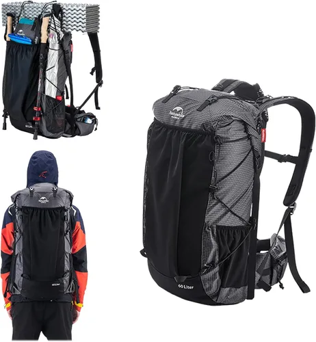 Naturehike Rock-40L/60L+5L mochila de senderismo con marco interno, mochila de camping impermeable, mochila ultraligera para el aire libre con