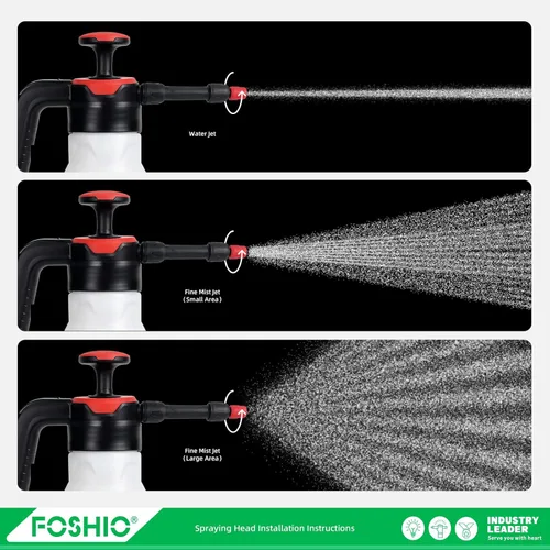 Miniatura 5 de FOSHIO Pulverizador de bomba de jardín de 0.4 galones, bomba de mano portátil de 1.5L, botellas de pulverización de agua a presión con boquilla