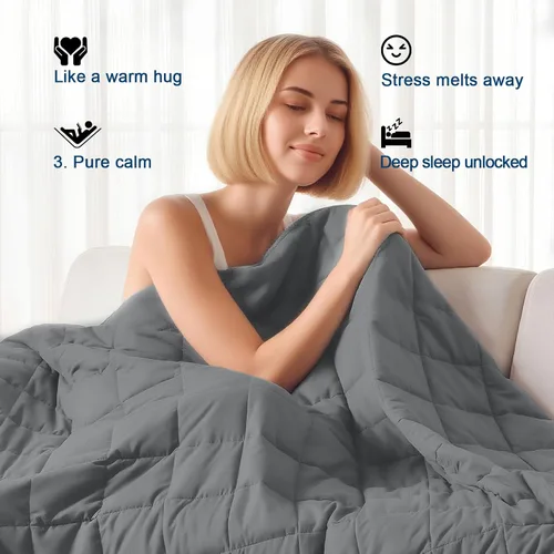 Miniatura 3 de Hillhub Manta con peso para adultos, varios tamaños para un peso de 30 a 350 libras, lavable a máquina, suave, gruesa y transpirable para todas