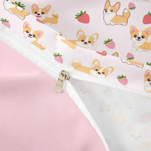 Miniatura 6 de Feelyou Funda de edredón con estampado de perro, tamaño individual, funda de edredón de cachorro de caricatura, lindo juego de ropa de cama