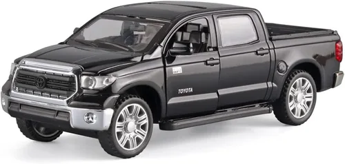 Miniatura 8 de OANMYJJO Camiones de juguete para niños 1/24 Tundra modelo de metal fundido a troquel de juguete, modelo de automóvil con luz y sonido, camiones