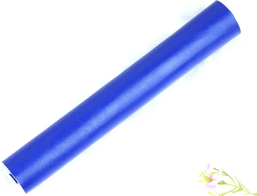 Miniatura 4 de Rollo de hojas de piel sintética de color liso liso de 12 x 53 pulgadas, muy adecuadas para hacer manualidades, aretes de cuero, lazos, costura Azul