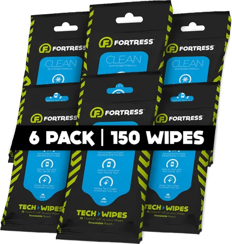 Miniatura 9 de Fortress Toallitas electrónicas (25 unidades, paquete de 3) toallitas para llevar para pantallas, teléfonos, teclados, monitores de TV, pantallas