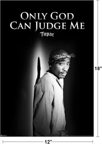 Miniatura 3 de Pósteres Tupac de 2 paquetes con texto en inglés "Only God Can Judge Me 90", póster de rapero de hip hop, para habitación, estética, mediados