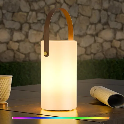 uuffoo Lámpara de mesa solar para exteriores, linterna 2 en 1, carga portátil, luces LED inalámbricas con control remoto, 8 colores, resistente al