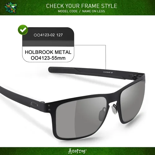 Miniatura 2 de Acefrog 4 pares de lentes polarizados de repuesto para Oakley Holbrook Metal OO4123 2.165 in, ajuste perfecto, antiarañazos, inastillables, paquete