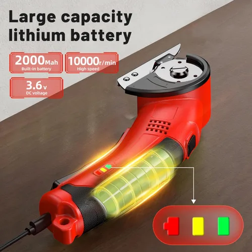Miniatura 4 de Tijeras eléctricas inalámbricas, cortador de cartón, herramienta eléctrica y cortador de cajas con 2 cuchillas, cortador de cajas eléctrico