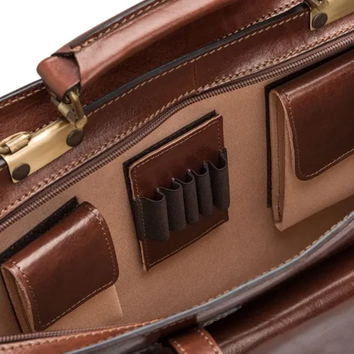Miniatura 5 de Maxwell Scott - Mens Luxury Italian Leather Large Square Briefcase - Zip Closure - Handmade in Italy - The Alanzo