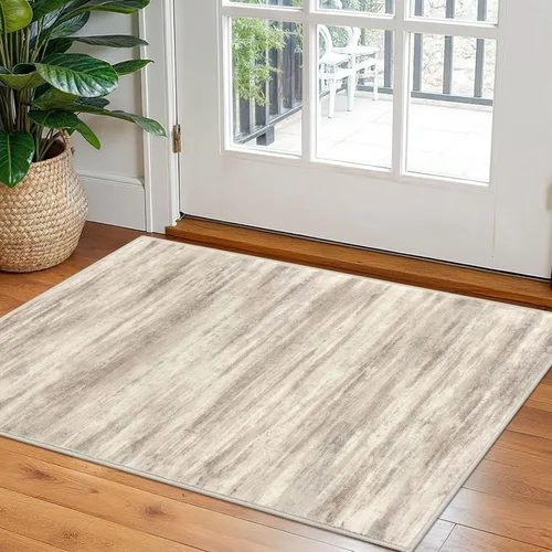 Miniatura 202 de KOZYFLY – Alfombra de pasillo moderna y lavable de diseño abstracto verde, 2 x 5 pies, antideslizante, suave y de pelo corto, ideal para cocina
