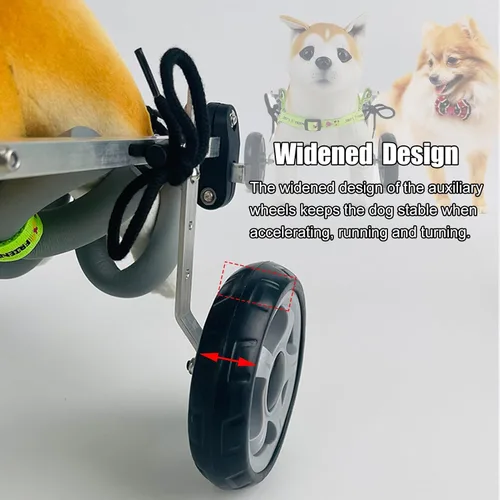 Miniatura 7 de All Terrain Dog Wheelchair for Back Legs, 2 Wheels Pet Mobility Aid for Doggie Activity Hip Support, Adjustable Dog Leg Brace, Light Weighta(Size XS
