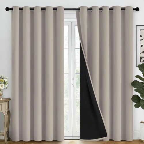 Miniatura 135 de SimpleHome - Cortinas opacas 100% para recámara, cortinas de ventana con ojales beige, con aislamiento térmico, cortinas de oscurecimiento