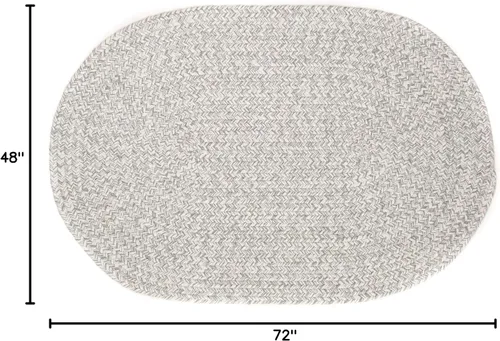 Miniatura 2 de Super Area Rugs Farmhouse - Alfombra trenzada de algodón reversible para cocina, gris y blanco, 4 x 6 pies, ovalada