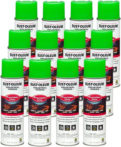 Miniatura 12 de Rust-Oleum 203023 Industrial Choice - Pintura en aerosol para marcado a base de disolvente invertido, 17 onzas, verde fluorescente