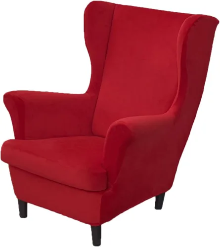 Miniatura 8 de OBCREAT Fundas para silla Wingback, 2 piezas de terciopelo elástico con respaldo de ala, fundas de sofá para silla de ala suave con parte inferior