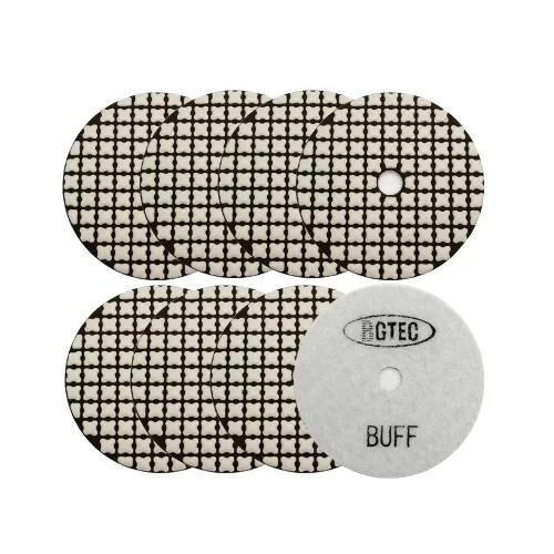 Miniatura 12 de BGTEC Juego de almohadillas de pulido de diamante seco de 4 pulgadas, kit de 8 almohadillas de grano 400 para granito, mármol, piedra de cuarzo