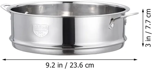 Miniatura 3 de Hemoton Cesta de vapor de acero inoxidable de 11.41 x 9.05 x 2.55 pulgadas, inserto multifuncional para cocinar albóndigas, bollos, verduras