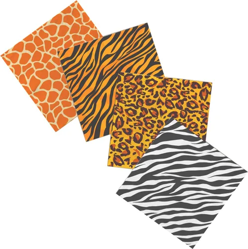 Servilletas de papel con estampado de animales Jungle Safari para fiestas y eventos temáticos de safari, 3 capas, paquete de 48