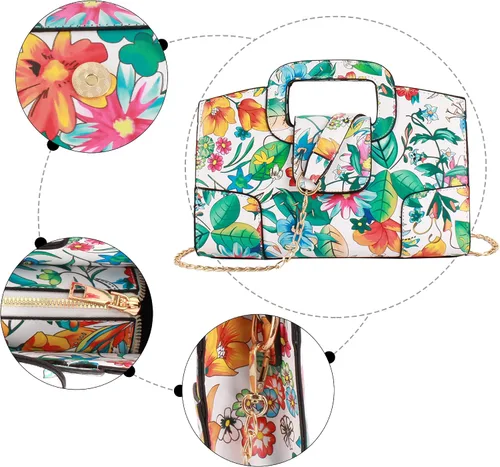 Miniatura 83 de ZLMBAGUS - Bolso de mano para mujer, diseño vintage con solapa y asa, de piel sintética, para llevar al hombro
