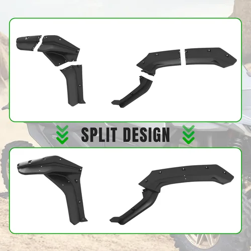 Miniatura 3 de SAUTVS XXL Defensas guardafangos más anchas para Kawasaki Teryx KRX4 1000, defensas guardabarros delanteras y traseras extendidas para Kawasaki