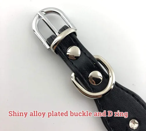 Miniatura 6 de Collar de perro con flores de diamantes de imitación, collar de piel sintética brillante para perros y gatos pequeños, bonito collar de cachorro