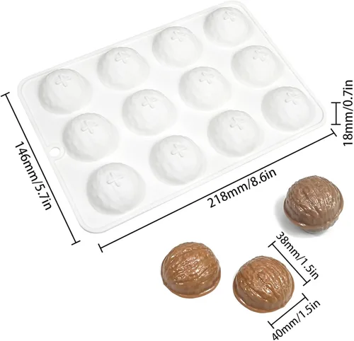 Miniatura 3 de Molde de silicona de grado alimenticio, bandeja para hacer chocolate y dulces de 12 cavidades para hornear, molde de postre