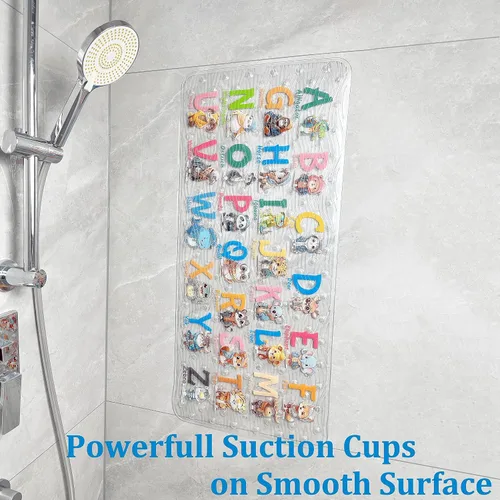 Miniatura 5 de BOPPIE Tapete de baño antideslizante para bañera para niños, tapete de baño antideslizante para bañera, tapete de baño XL grande, 35 x 15 pulgadas